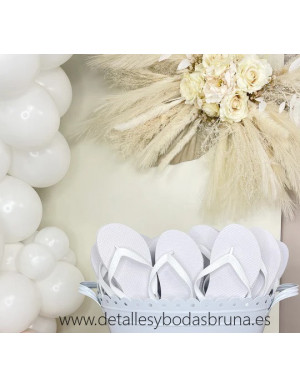 Chanclas Blancas para Boda 12 pares