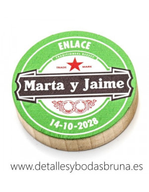 Abrebotellas de Madera Personalizado Cerveza Heineken