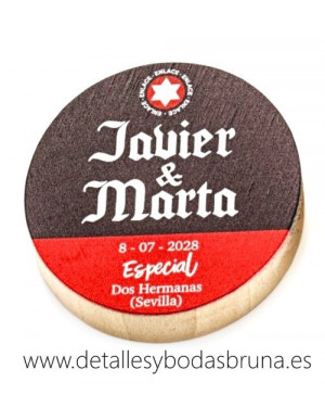 Abrebotellas de Madera Personalizado Cerveza Estrella Galicia