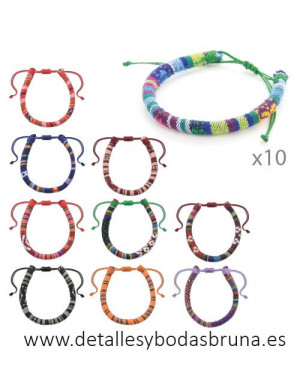 Pulseras de Cuerda Étnicas 10u 2