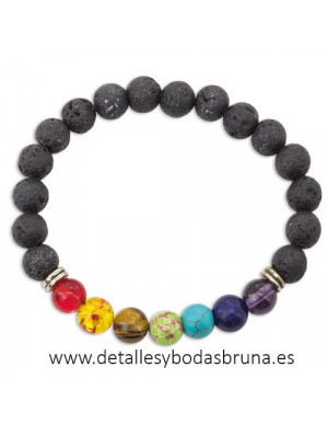 Pulsera Piedra Volcánica Colores