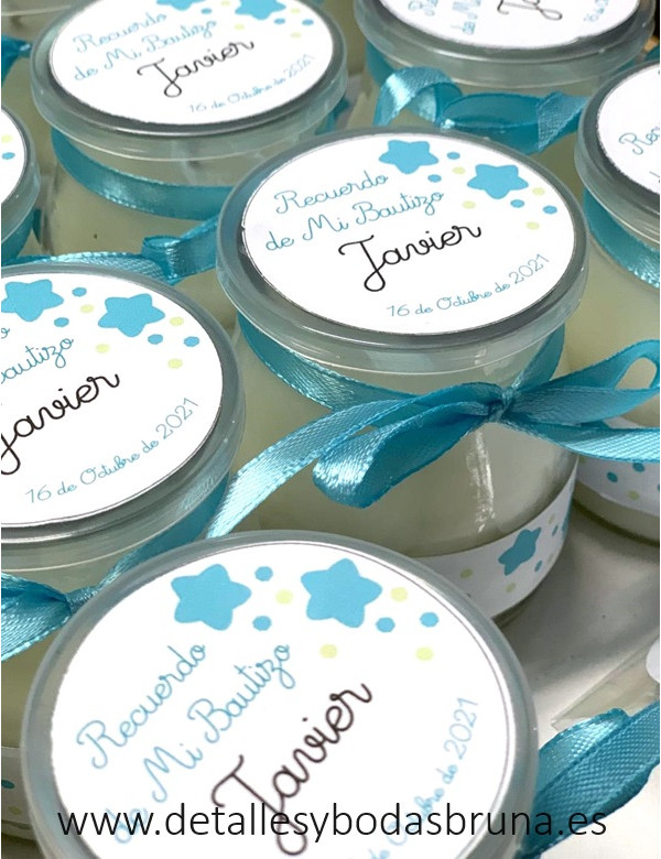 Vela Personalizada para Bautizo Estrellas