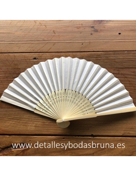 Abanico de Bambú Blanco Personalizado
