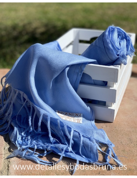 Pashmina para Boda Azul Cielo