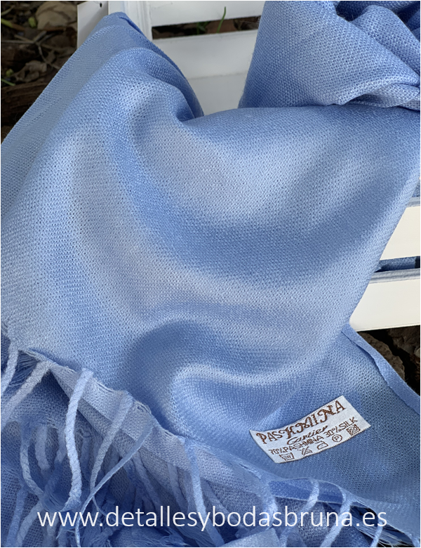 Pashmina para Boda Azul Cielo
