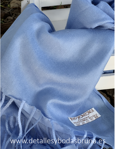 Pashmina para Boda Azul Cielo