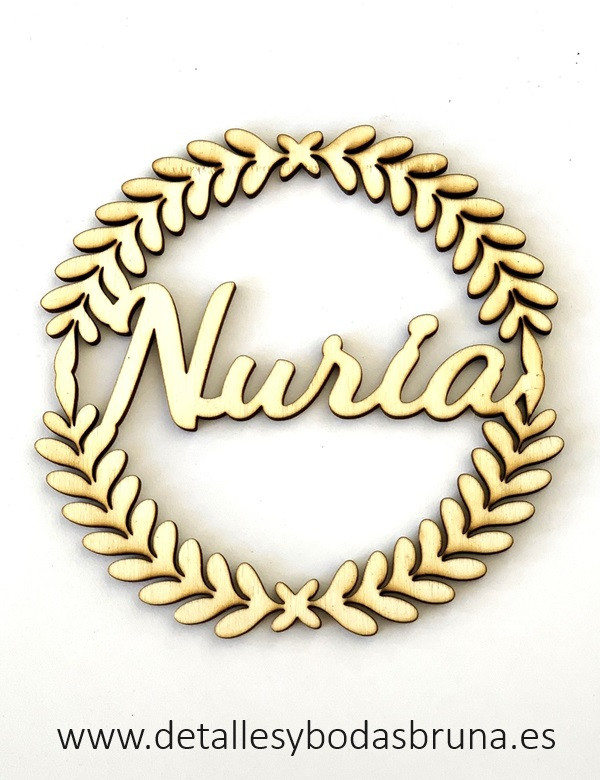 Corona de Madera Personalizada Hojas Mini