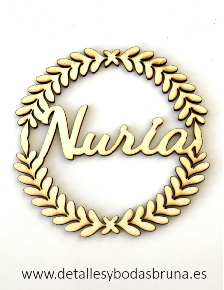 Corona de Madera Personalizada Hojas Mini