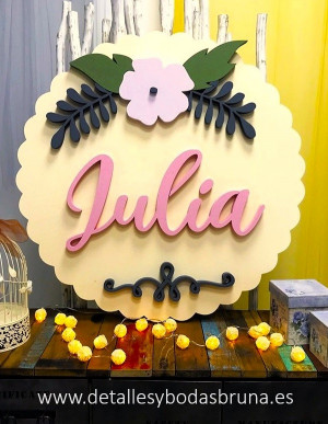 Cartel de Corcho Porexpan Personalizado Flor Comunión