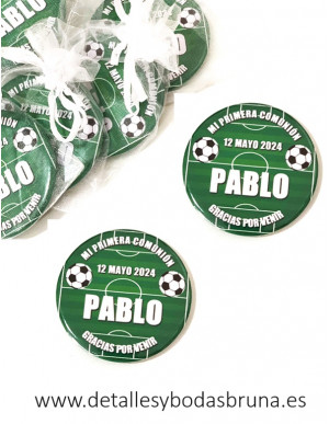 Abrebotellas Imán Comunión Fútbol Personalizado
