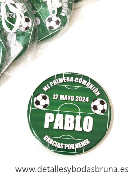 Abrebotellas Imán Comunión Fútbol Personalizado