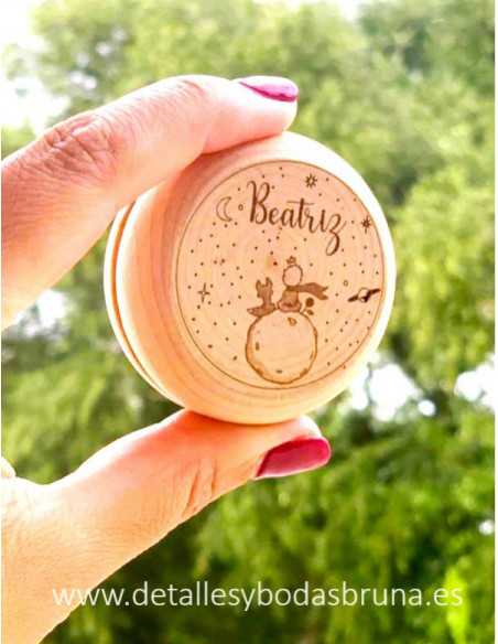 Yoyo de madera Personalizado Cuento con Mensaje grabado a dos caras