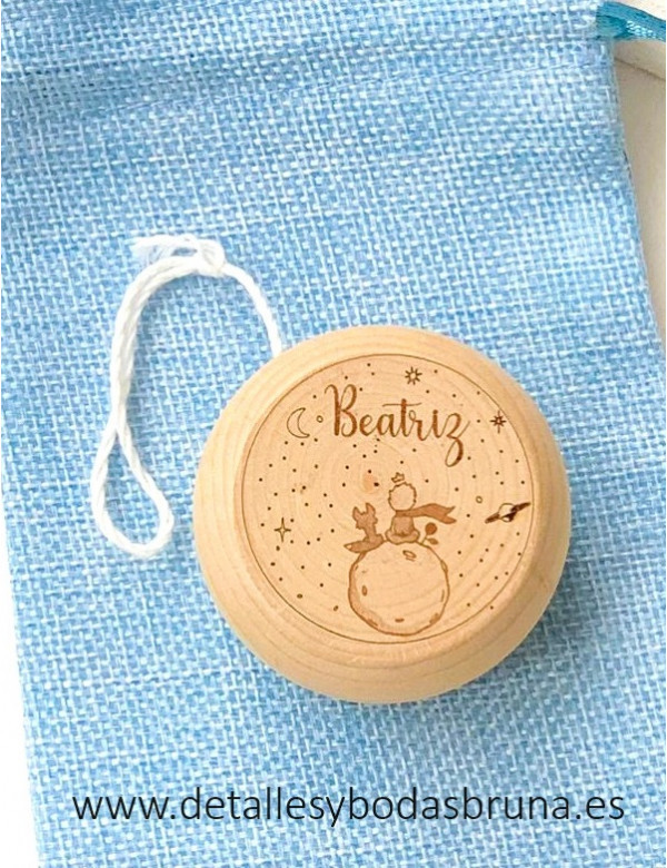Yoyo de madera Personalizado Cuento con Mensaje grabado a dos caras