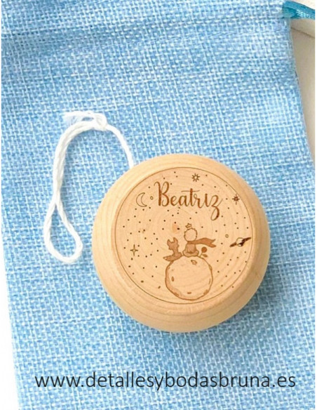 Yoyo de madera Personalizado Cuento con Mensaje grabado a dos caras