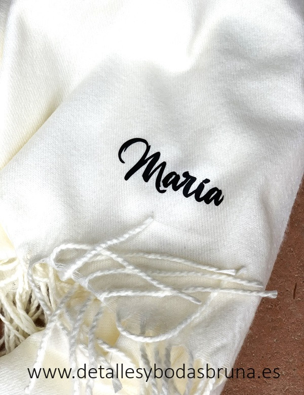Pashmina Beige Personalizada con Nombre