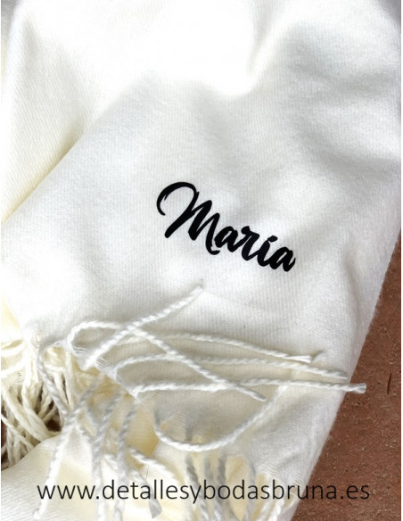 Pashmina Beige Personalizada con Nombre