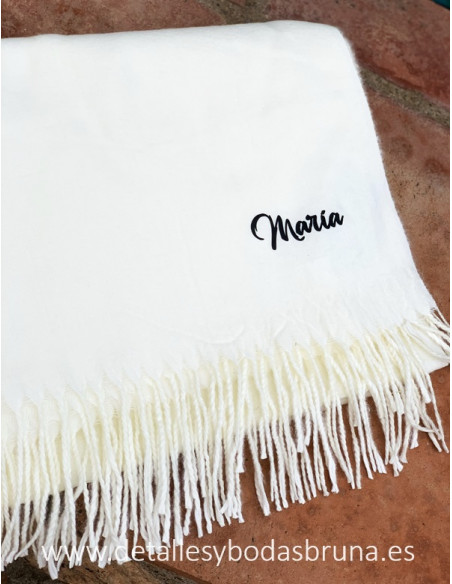 Pashmina Beige Personalizada con Nombre