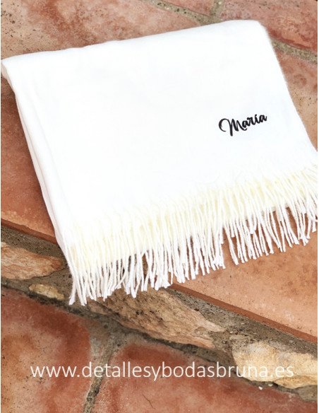 Pashmina Beige Personalizada con Nombre