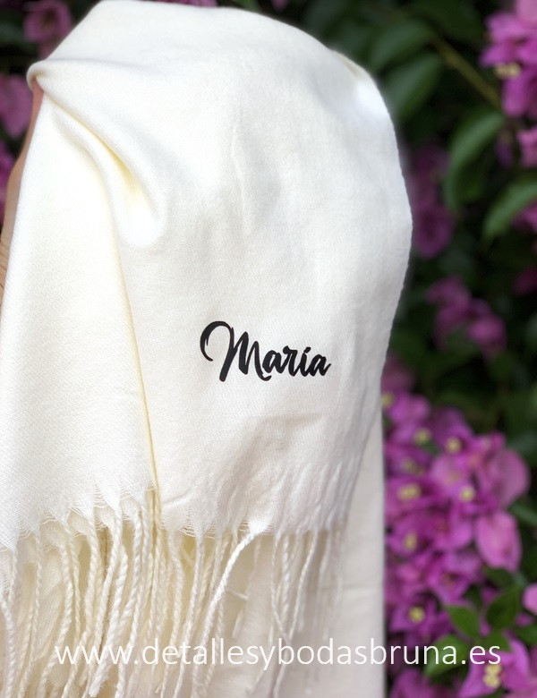 Pashmina Beige Personalizada con Nombre