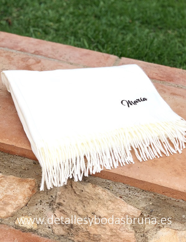 Pashmina Beige Personalizada con Nombre