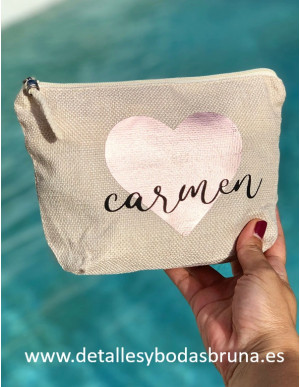 Neceser Personalizado con Nombre Corazón