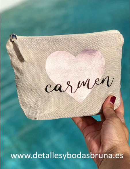 Neceser Personalizado con Nombre Corazón