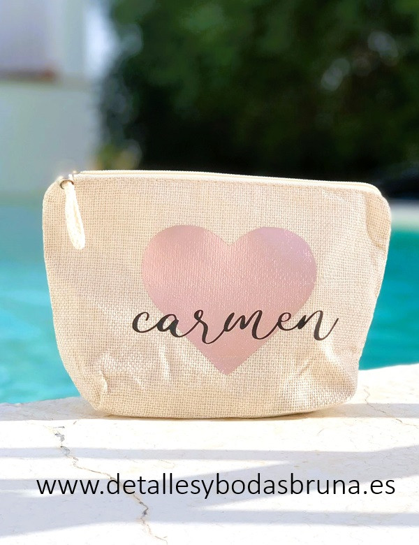 Neceser Personalizado con Nombre Corazón