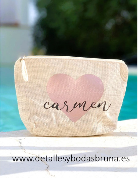 Neceser Personalizado con Nombre Corazón