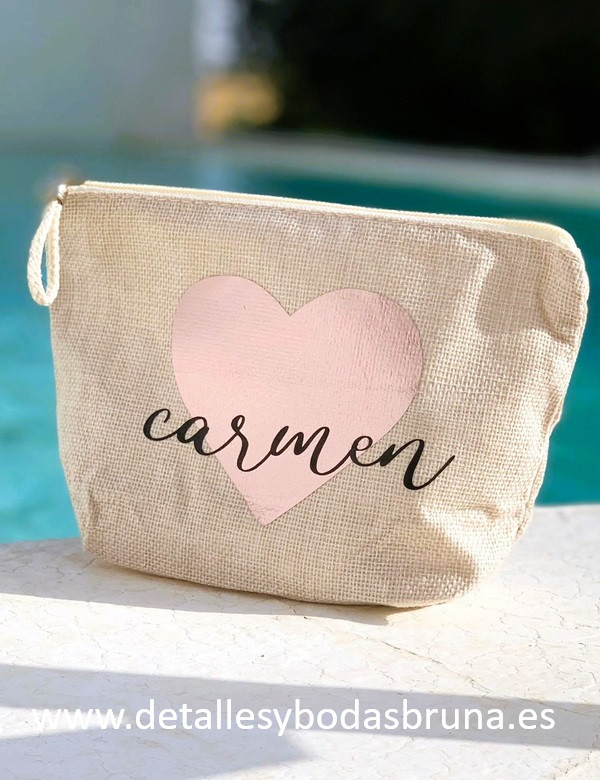 Neceser Personalizado con Nombre Corazón
