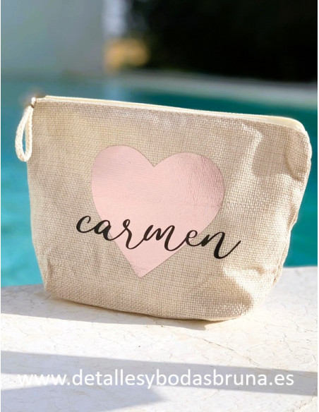 Neceser Personalizado con Nombre Corazón