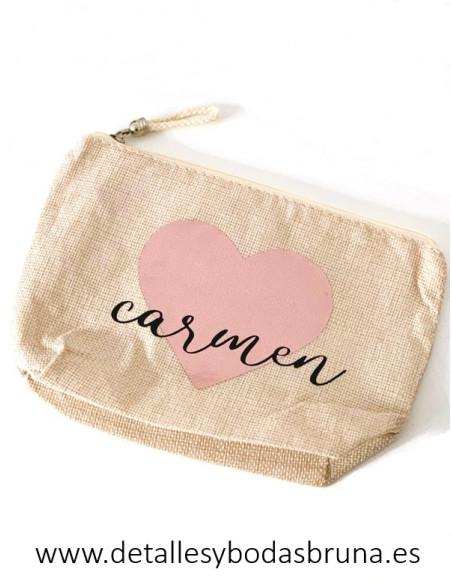 Neceser Personalizado con Nombre Corazón