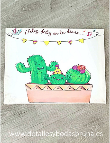 Árbol de Huellas Cactus Feliz en tu Día -ULTIMA UNIDAD-