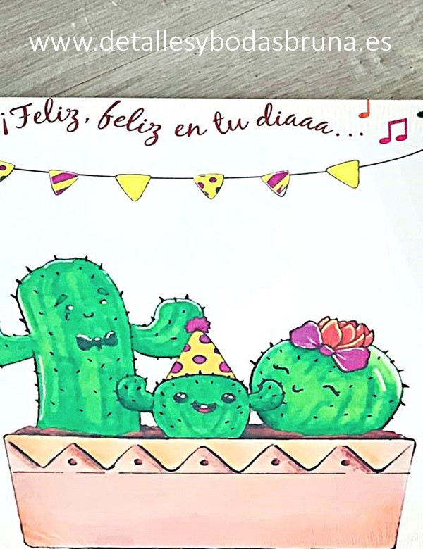 Árbol de Huellas Cactus Feliz en tu Día