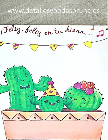Árbol de Huellas Cactus Feliz en tu Día