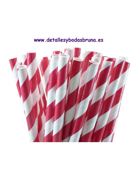 Pajitas de papel de Rayas ELIGE COLORES 