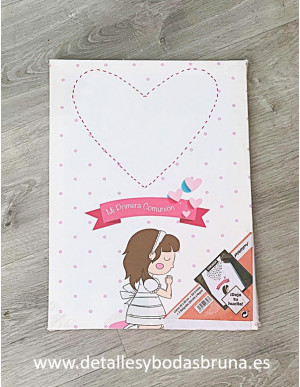 Árbol de Huellas Comunión Niña Corazón