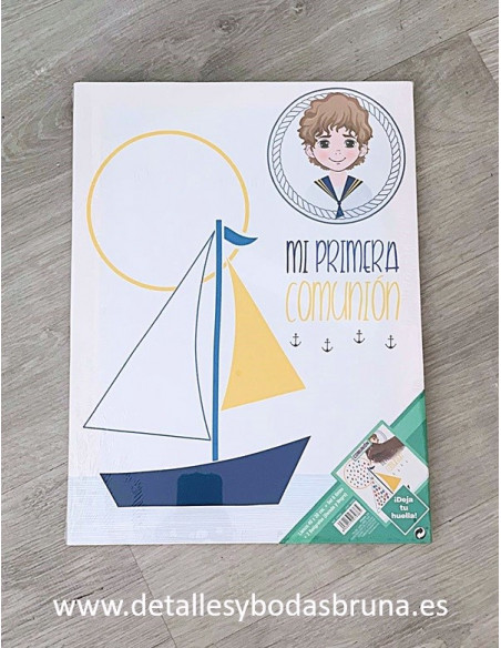 Árbol de Huellas Comunión Niño Marinero Barco - ULTIMA UNIDAD -