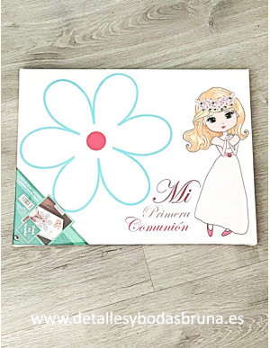 Árbol de Huellas Comunión Niña Lienzo