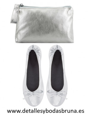 Bailarina y Neceser para Boda y Comunión Plata (Lote 12 pares)