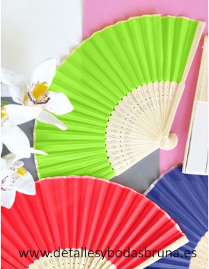 Abanico de Bambú Verde