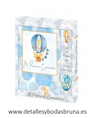 Libro de firmas comunion globo celeste y conector datos de carga