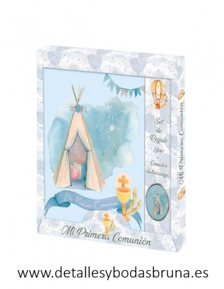 Libro de firmas comunion tipi celeste y conector datos de carga