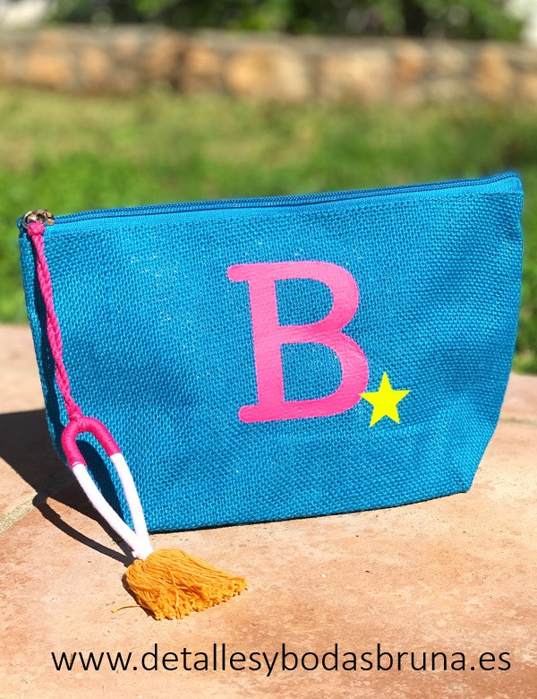 Neceser de Yute Étnico Personalizado Inicial