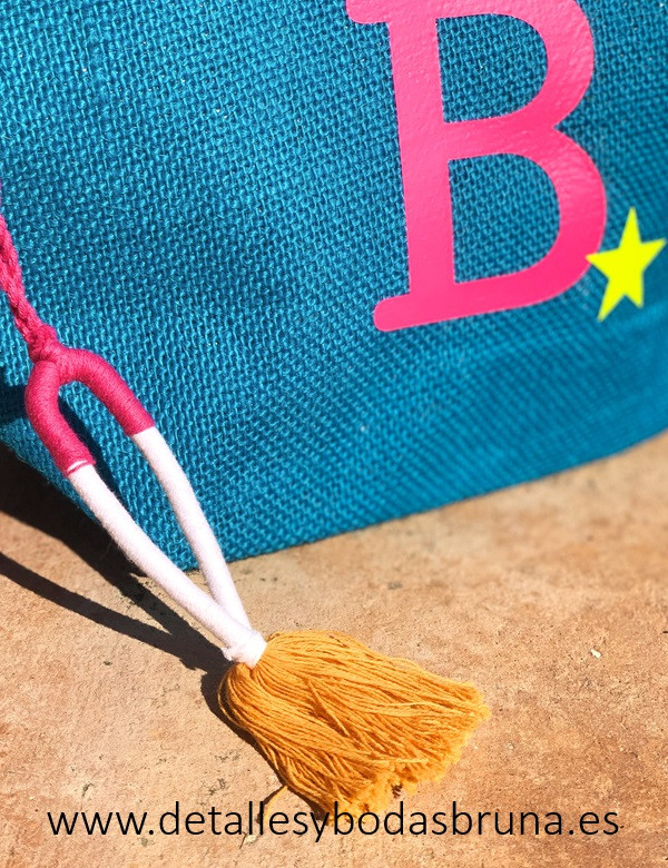 Neceser de Yute Étnico Personalizado Inicial