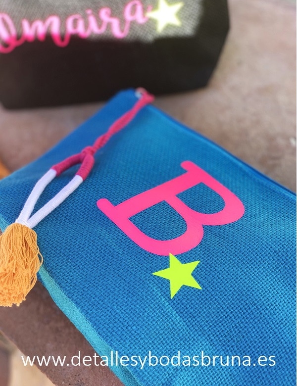 Neceser de Yute Étnico Personalizado Inicial