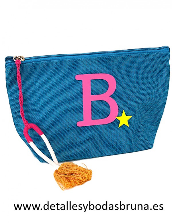 Neceser de Yute Étnico Personalizado Inicial