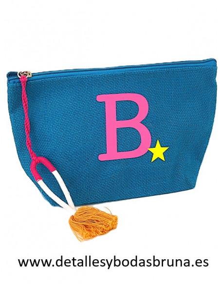 Neceser de Yute Étnico Personalizado Inicial