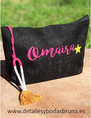 Neceser de Yute Étnico con Nombre Personalizado