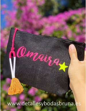 Neceser de Yute Étnico con Nombre Personalizado 2