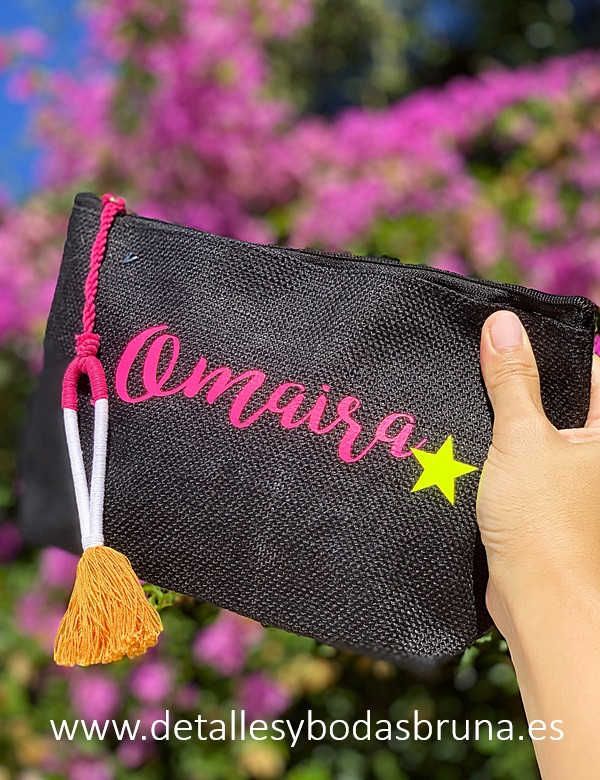 Neceser de Yute Étnico con Nombre Personalizado